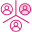 pink icon of three different user icons