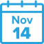 blue calendar icon that reads "Nov 14"