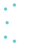 white and teal line art icon of a half a brain half a computer chip