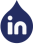Linkedin logo in an acquia droplet